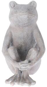 Zahradní figurka z polistone Frog2, 31 cm, šedá