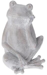 Zahradní figurka z polistone Frog1, 31 cm, šedá