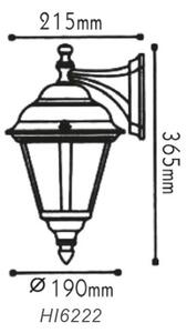 ACA Lighting Venkovní nástěnná lucerna HI6222V max. 60W/E27/IP45, Green-black
