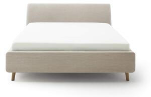 Čalouněná postel lemina s úložným prostorem 160 x 200 cm béžová