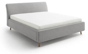 Čalouněná postel lemina s úložným prostorem 180 x 200 cm světle šedá