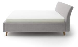Čalouněná postel lemina s úložným prostorem 160 x 200 cm světle šedá