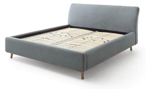 Čalouněná postel lemina s úložným prostorem 160 x 200 cm modrá