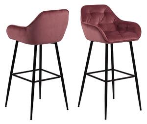 ACTONA Sada 2 ks − Barová židle Brooke − červená 103,5 × 55 × 52 cm