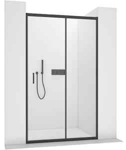 Sprchové posuvné dveře Orlano L/P - 5 mm - černá matná, transparentní sklo - 80x195 cm