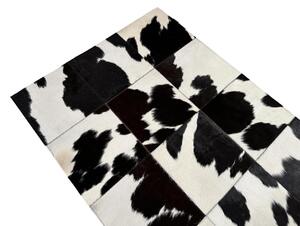 Kožený koberec AROS černobílý S S