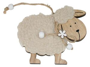 Závěsná dekorace ovečka s plyšem z boku 4000114