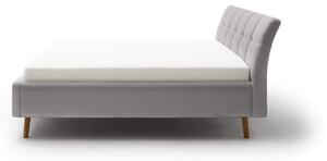 Čalouněná postel s prošívaným čelem lemina s úložným prostorem 180 x 200 cm světle šedá