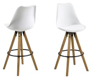 ACTONA Sada 2 ks − Barová židle Dima − bílá 111,5 × 48,5 × 55 cm