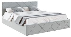 Čalouněná postel CARO 180x200 s kovovým zdvižným roštem ŠEDÁ