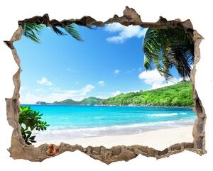 Nálepka fototapeta 3D výhled Seychely pláž nd-k-61515092