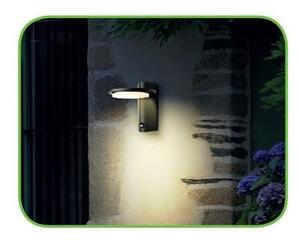 ACA Lighting Zahradní nástěnné LED svítidlo VALLE 7W/230V/3000K/440Lm/140°/IP54/PIR senzor, tmavě šedé