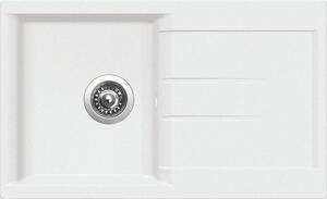 EBS Klasic 780 Granitový dřez s odkapem oboustranné provedení, 78x48 cm, bílý
