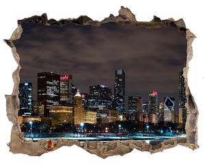 Fototapeta díra na zeď 3D Chicago noc nd-k-62338731