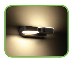 ACA Lighting Zahradní nástěnné LED svítidlo VESC 13W/230V/3000K/630Lm/100°/IP54, tmavě šedé