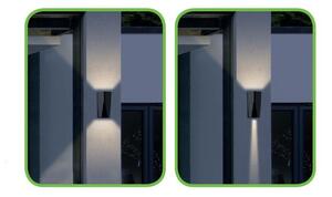 ACA Lighting Zahradní nástěnné LED svítidlo NOZA 11W/230V/3000K/370Lm/140°/IP65, tmavě šedé