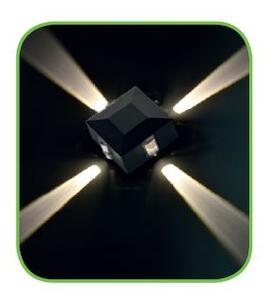 ACA Lighting Zahradní nástěnné LED svítidlo MENFI 5W/230V/3000K/170Lm/4 x 16°/IP54, tmavě šedé