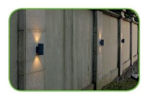 ACA Lighting Zahradní nástěnné LED svítidlo ALBI 6W/230V/3000K/300Lm/2 x 50°/IP54, tmavě šedé