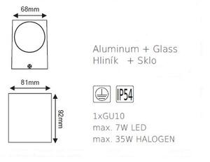 ACA Lighting Zahradní nástěnné svítidlo VITA max. 35W/GU10/230V/IP54, matně bílé