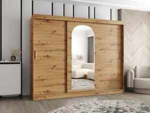 Šatní skříň se zrcadlem Kreloin 250, Barva: dub artisan, Zásuvky: Ne 5903211418143
