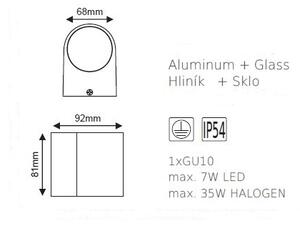 ACA Lighting Zahradní nástěnné svítidlo DASA max. 35W/GU10/230V/IP54, tmavě šedé