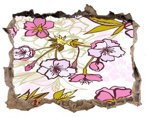 Nálepka 3D díra na zeď Květy višně nd-k-63762757