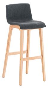 Barová židle Hoover ~ látka, dřevené nohy natur - Tmavě šedá