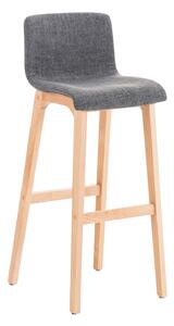 Barová židle Hoover ~ látka, dřevené nohy natur - Světle šedá