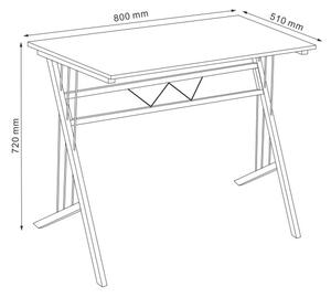 Pracovní stůl B-120 bílá/aluminium