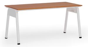 Kancelářský stůl PRIMO GAMMA, 1600 x 800 mm, bílá podnož, třešeň
