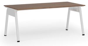 Kancelářský stůl PRIMO GAMMA, 1800 x 900 mm, bílá podnož, ořech
