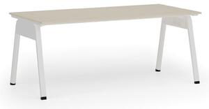 Kancelářský stůl PRIMO GAMMA, 1800 x 900 mm, bílá podnož, bříza