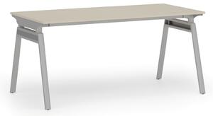Kancelářský stůl PRIMO SIGMA, 1600 x 800 mm, šedá podnož, bříza