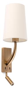 Lampa nástěnná REM starozlatá/béžová, se čtecí lampičkou - FARO