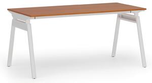Kancelářský stůl PRIMO SIGMA, 1600 x 800 mm, bílá podnož, třešeň