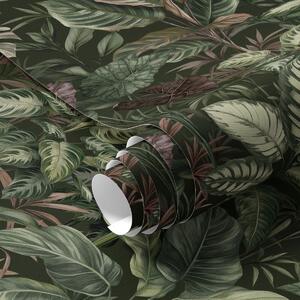 Tapety Tropická zeleň ve vintage botanickém stylu, Tapety květiny, a00165 : uwalls.cz