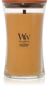 Woodwick Opulent Wood Golden Bourbon vonná svíčka s dřevěným knotem (hearthwick) 609.5 g