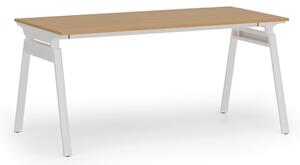 Kancelářský stůl PRIMO SIGMA, 1600 x 800 mm, bílá podnož, buk