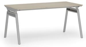 Kancelářský stůl PRIMO SIGMA, 1600 x 800 mm, šedá podnož, dub přírodní