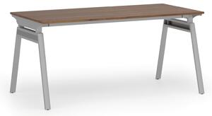 Kancelářský stůl PRIMO SIGMA, 1600 x 800 mm, šedá podnož, ořech