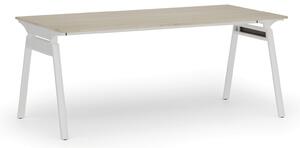 Kancelářský stůl PRIMO SIGMA, 1800 x 900 mm, bílá podnož, dub přírodní
