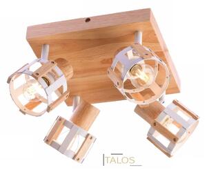 ACA DECOR Nástěnné přisazené svítidlo TALOS max. 25W/E14/230V/IP20, světlé dřevo