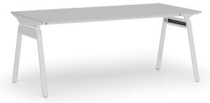 Kancelářský stůl PRIMO SIGMA, 1800 x 900 mm, bílá podnož, šedá