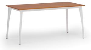 Jednací stůl PRIMO OMEGA, 1600 x 800 mm, bílá podnož, třešeň