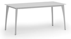 Jednací kancelářský stůl PRIMO OMEGA, 160x80 cm, šedá podnož, bílá