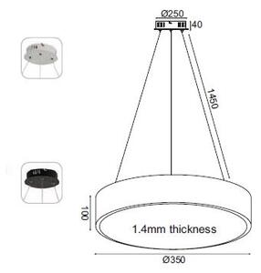 ACA DECOR LED závěsné svítidlo OPTIMUS 32W/230V/3000K/2560Lm/120°/IP20, Flicker free, kruhové bílé