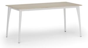 Jednací kancelářský stůl PRIMO OMEGA, 160x80 cm, bílá podnož, dub přírodní