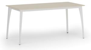 Jednací kancelářský stůl PRIMO OMEGA, 160x80 cm, bílá podnož, bříza