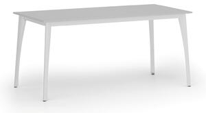 Jednací kancelářský stůl PRIMO OMEGA, 160x80 cm, bílá podnož, šedá