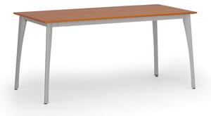 Jednací stůl PRIMO OMEGA, 1600 x 800 mm, šedá podnož, třešeň